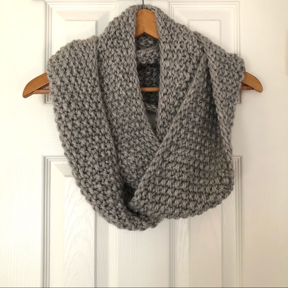 Super warm infinity scarf in pewter
